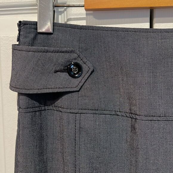 Mango Blue/Grey High Rise Mermaid Style Pleated‎ Back Maxi Skirt Size 4 - Picture 11 of 16